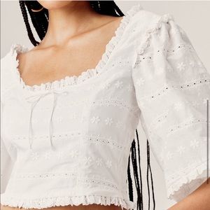 NWT - for love and lemons Iris Eyelet Blouse XS